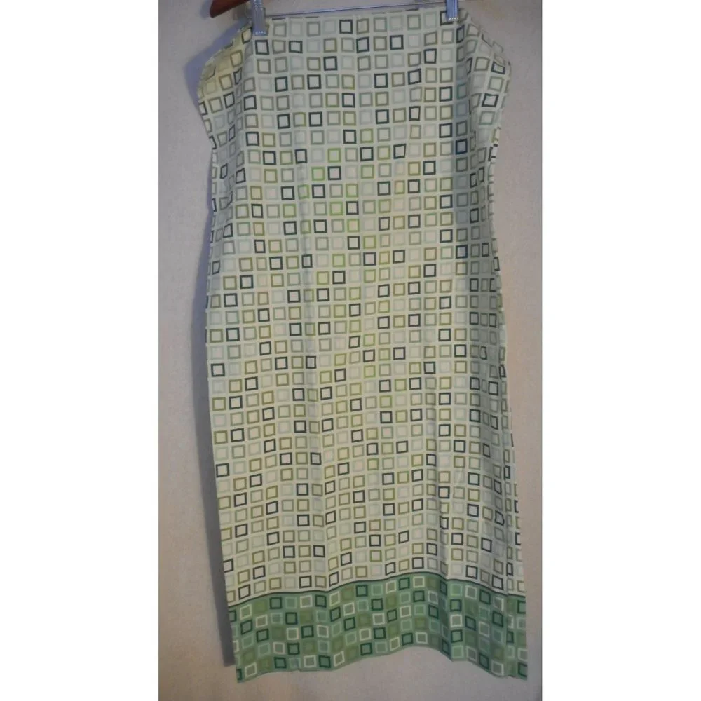 Vintage Set Green white King Pillowcases Westpoint Stevens USA Made Squares